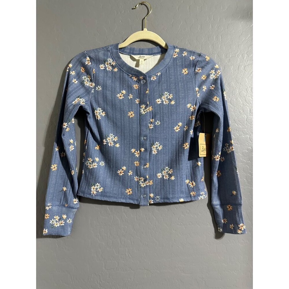Bixby Nomad Girl Floral Ribbed Long Sleeve Size M 8/10 NWT